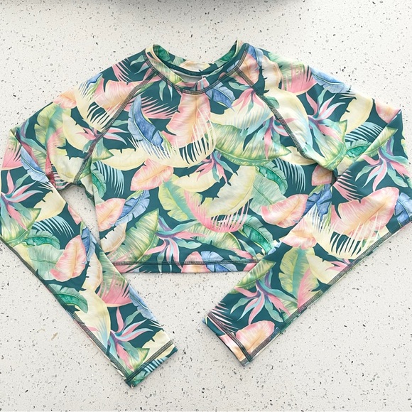 Billabong Other - Billabong Surf Rides And Tides UPF 50+ Tropical Crop Top L